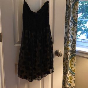 Short Black and Gold Maxi Dress with Polka Dots